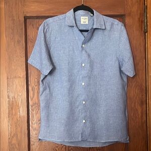 Baird Mcnutt Murano Slim Fit Linen Short Sleeve Shirt